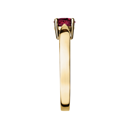 Vancouver Rhodolite red in Yellow Gold