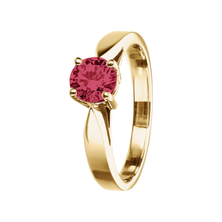 Vancouver Ruby red in Yellow Gold