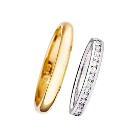 Wedding Rings with Eternity Ring Amsterdam in White Gold/Yellow Gold