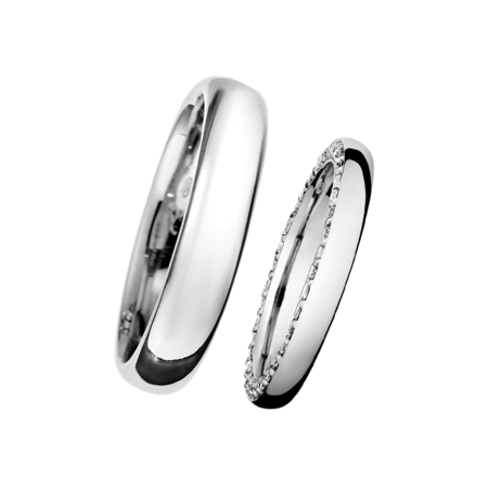 Wedding Rings with Eternity Ring Bologna in White Gold