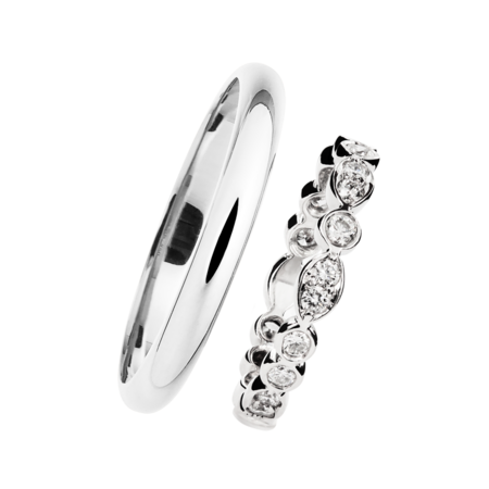 Wedding Rings with Eternity Ring Porto Cervo in Platinum