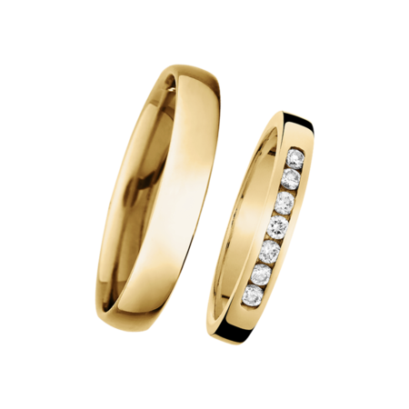 Wedding Rings with Eternity Ring Tallinn in Yellow Gold