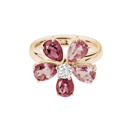 Bague Flowers Tourmaline in Or rose