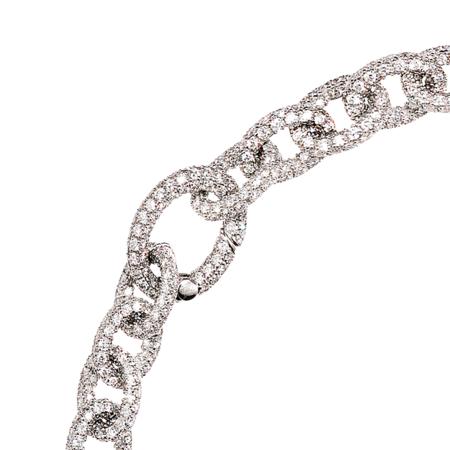 Collier Anchor Chain Blanc in Or gris