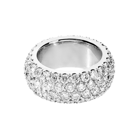 Diamond Snow Bague Large in Or gris