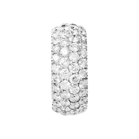 Diamond Snow Bague Large in Or gris