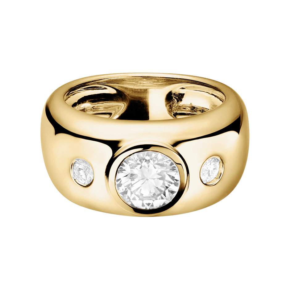 Diamond Ring Naples 1 carat in Yellow Gold
