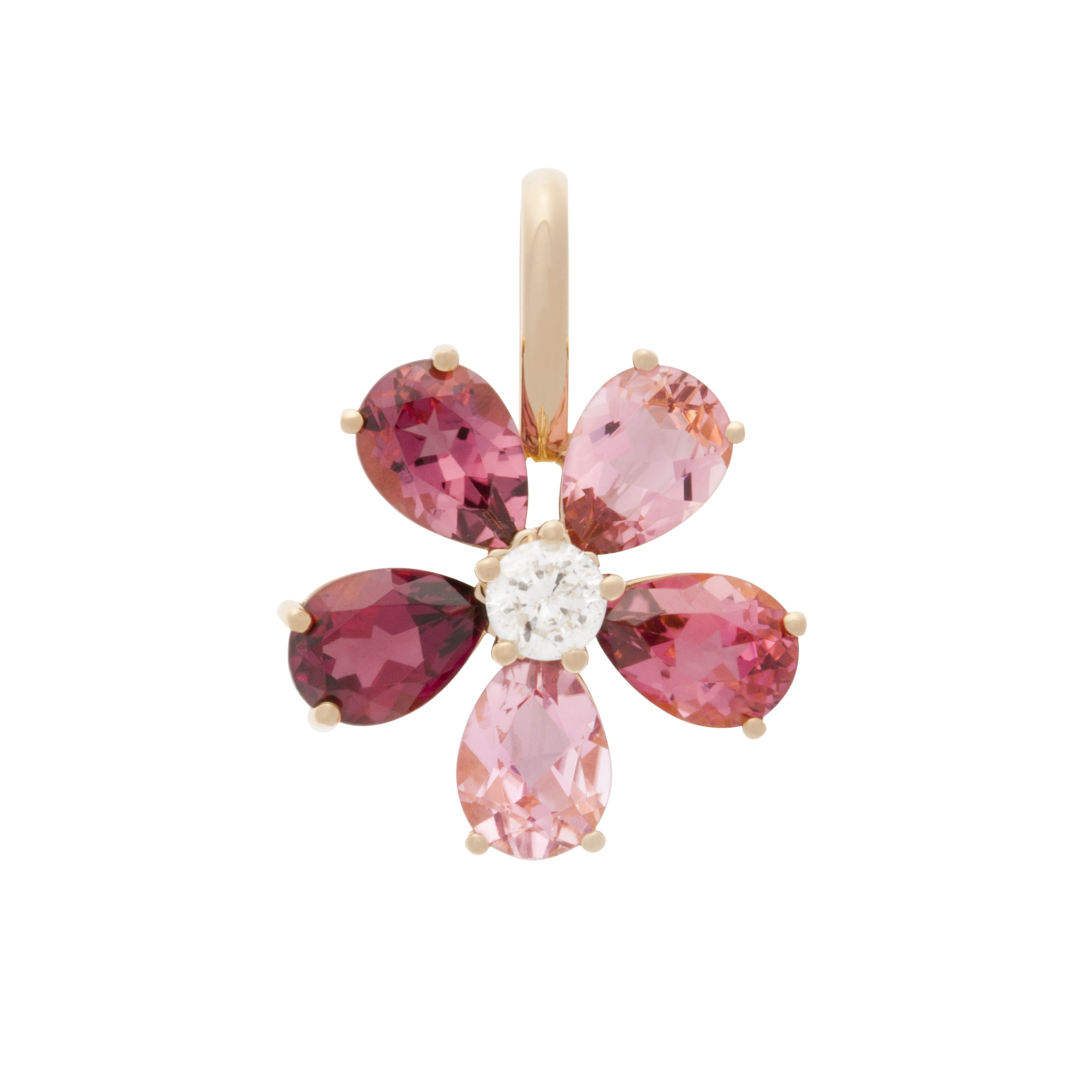 Flowers Pendant Tourmaline in Rose Gold