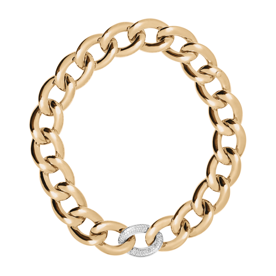 Gold Necklace with Diamonds in Rose Gold