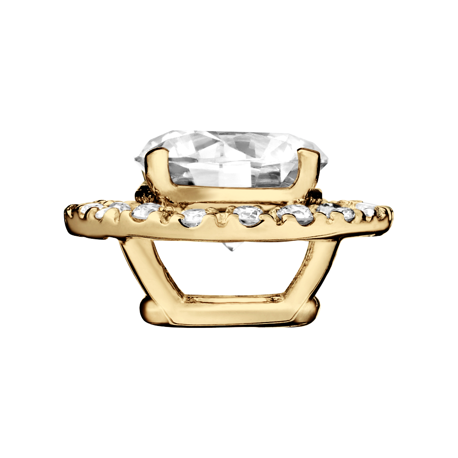 Halo Diamond Pendant with Brilliants in Yellow Gold