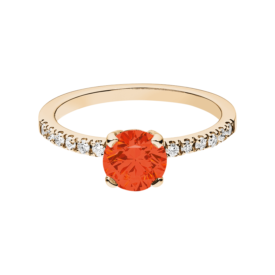 Melbourne Feueropal orange in Roségold