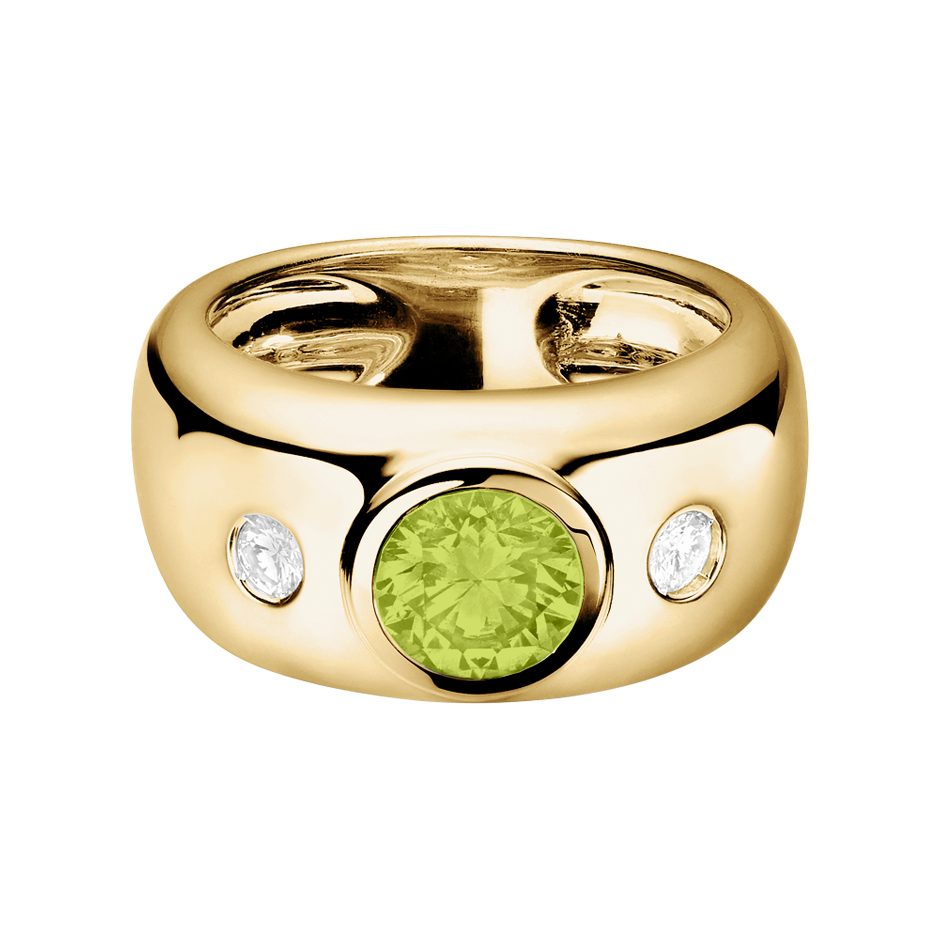 Naples Peridot grün in Gelbgold