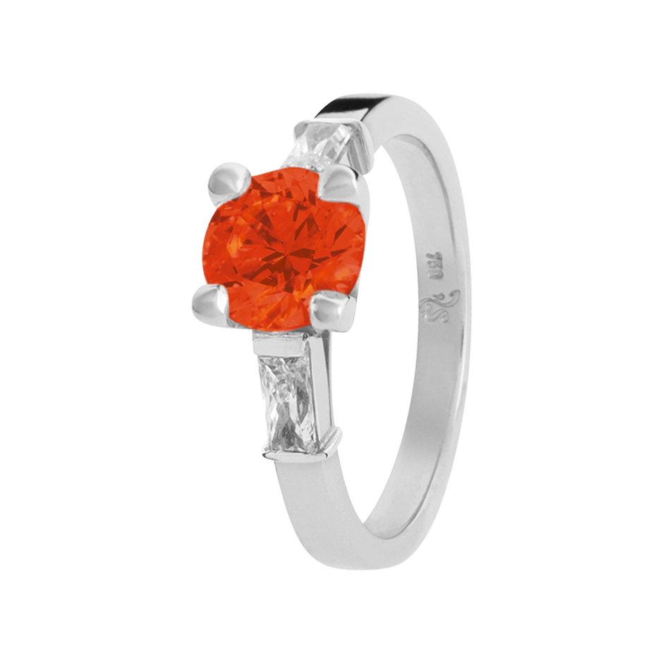 Paris Fire Opal orange in Platinum