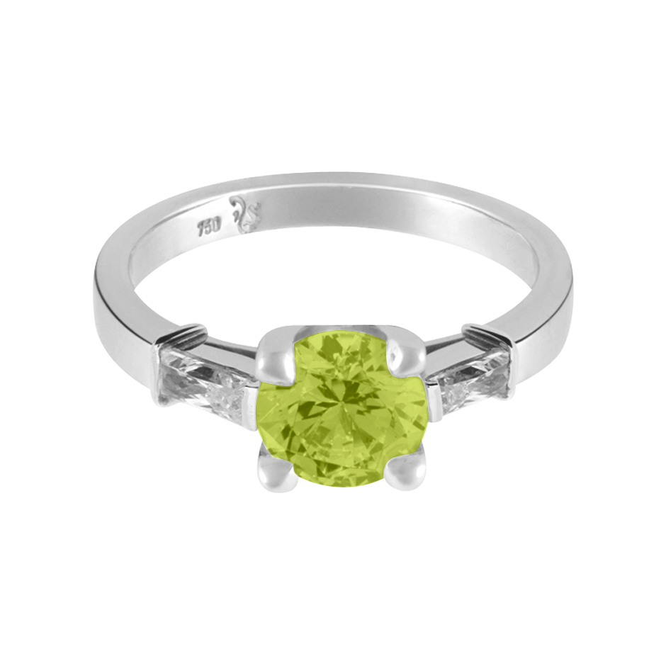 Paris Peridot green in Platinum