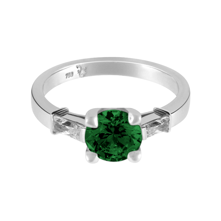 Paris Tourmaline green in Platinum