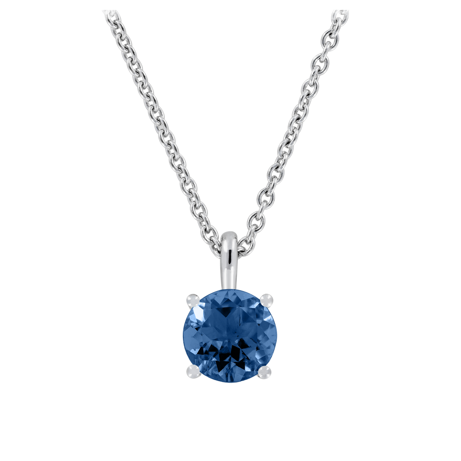 Pendant 4 Prongs Sapphire blue in Platinum