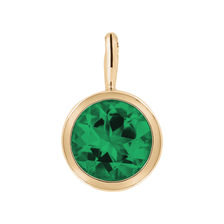 Pendant Bezel Emerald green in Rose Gold