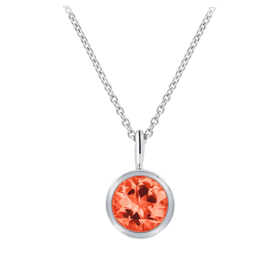 Pendant Bezel Fire Opal orange in Platinum