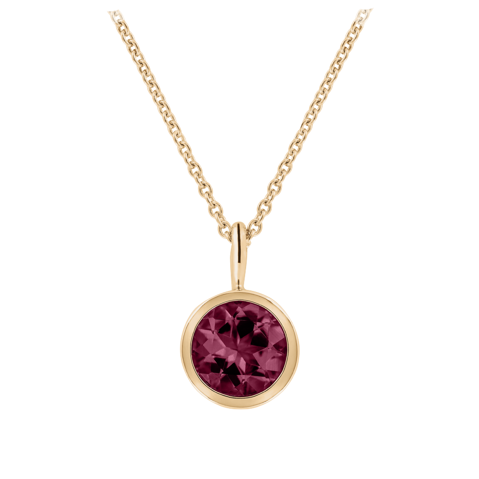 Pendant Bezel Rhodolite red in Rose Gold