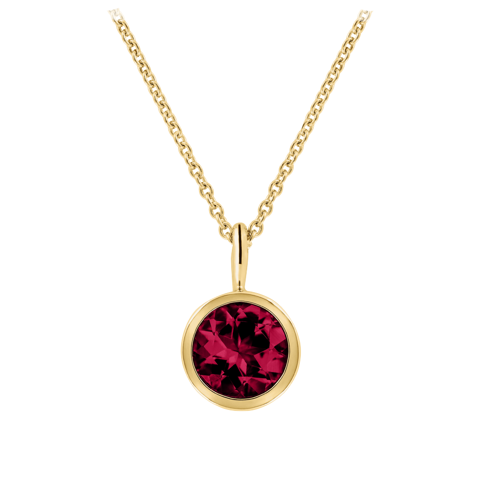 Pendant Bezel Ruby red in Yellow Gold