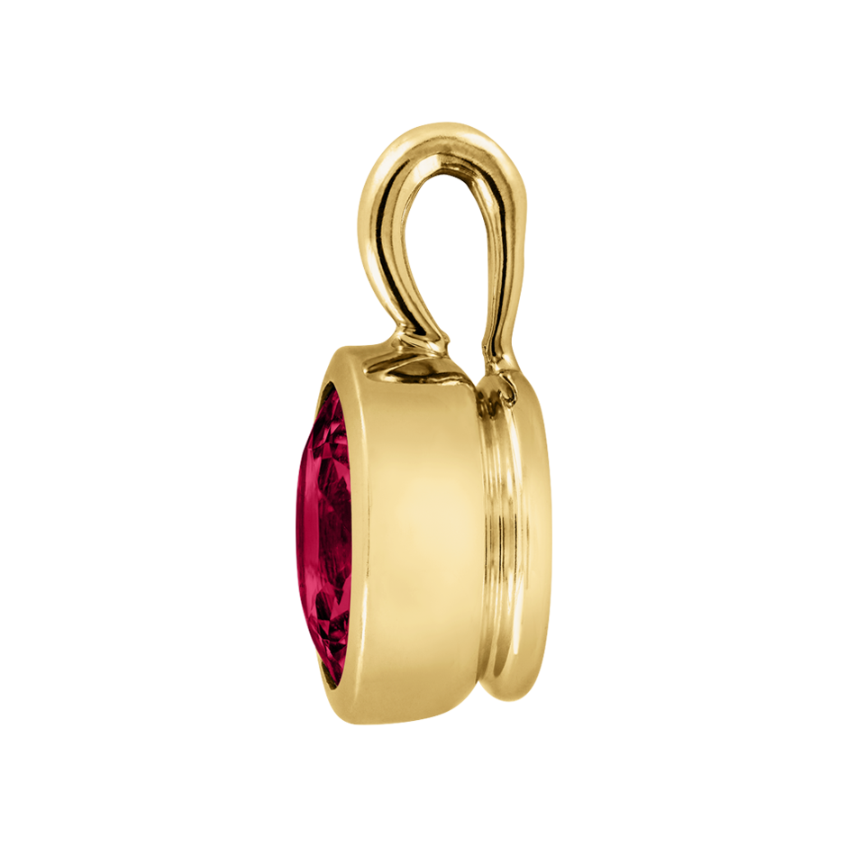 Pendant Bezel Ruby red in Yellow Gold