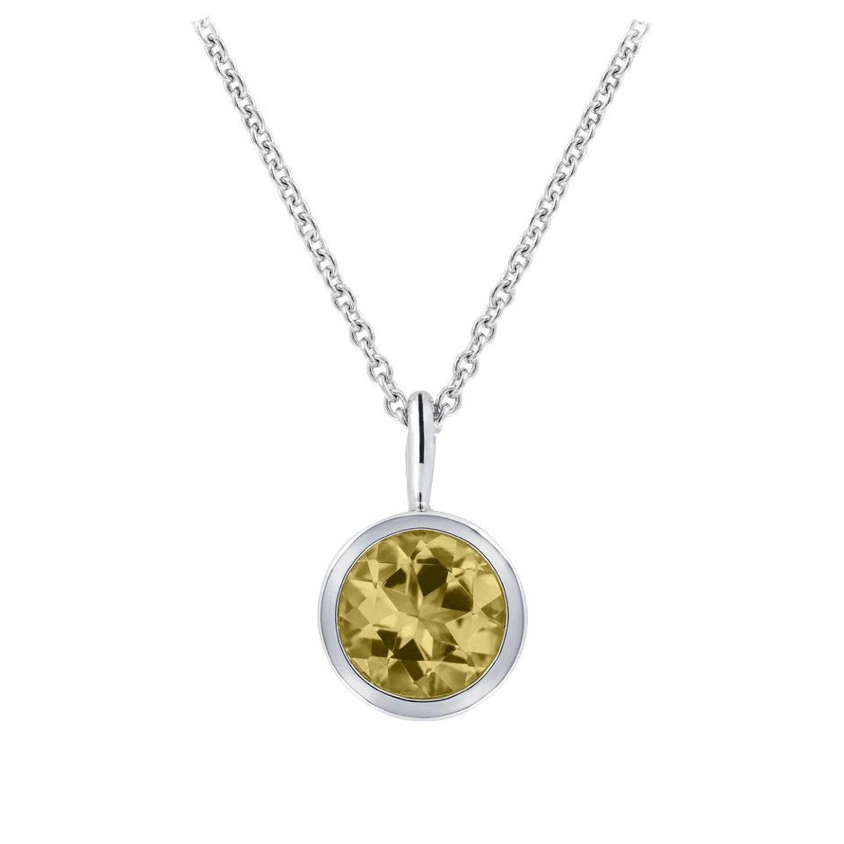 Pendant Bezel Sapphire yellow in Platinum