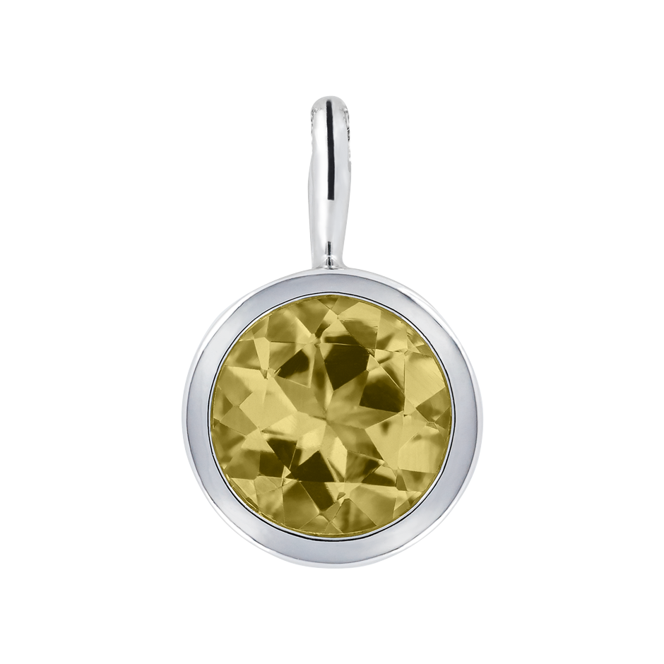 Pendant Bezel Sapphire yellow in White Gold