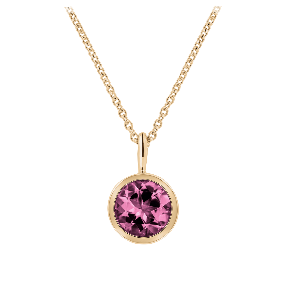 Pendant Bezel Tourmaline pink in Rose Gold