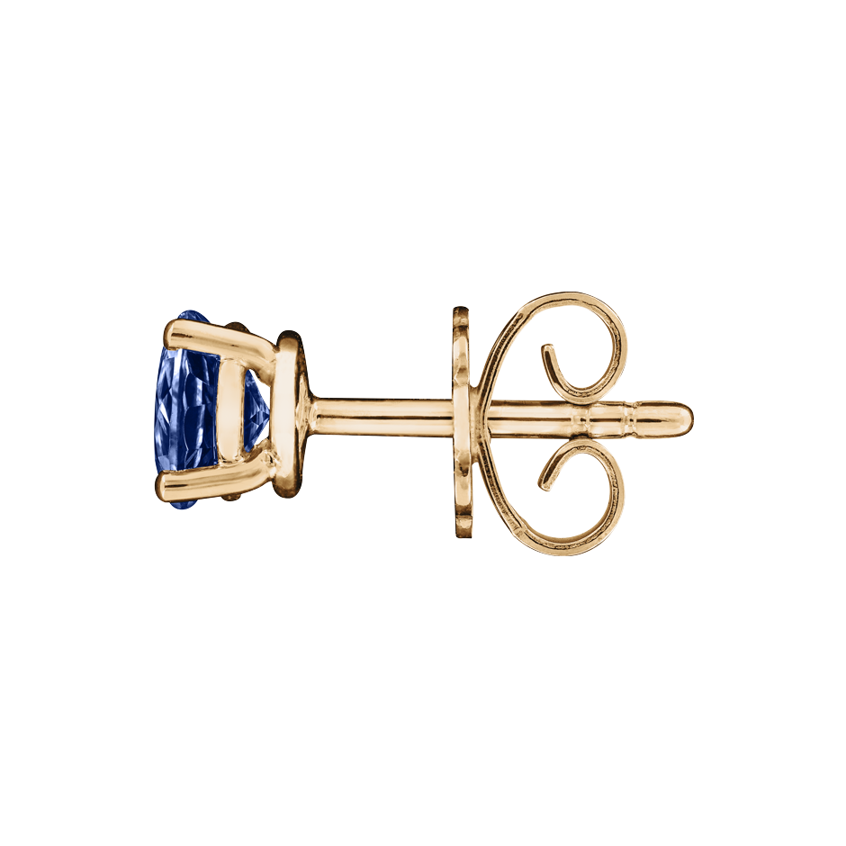Stud Earrings 4 Prongs Tanzanite blue in Rose Gold