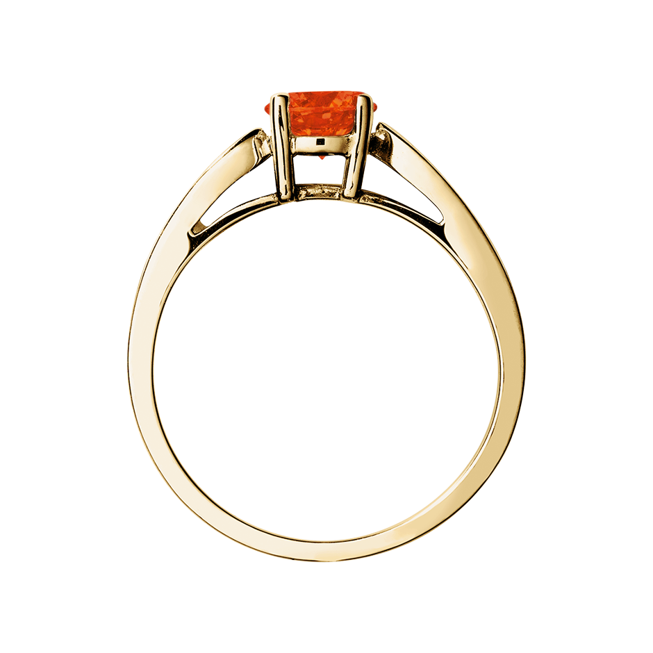 Vancouver Fire Opal orange in Yellow Gold