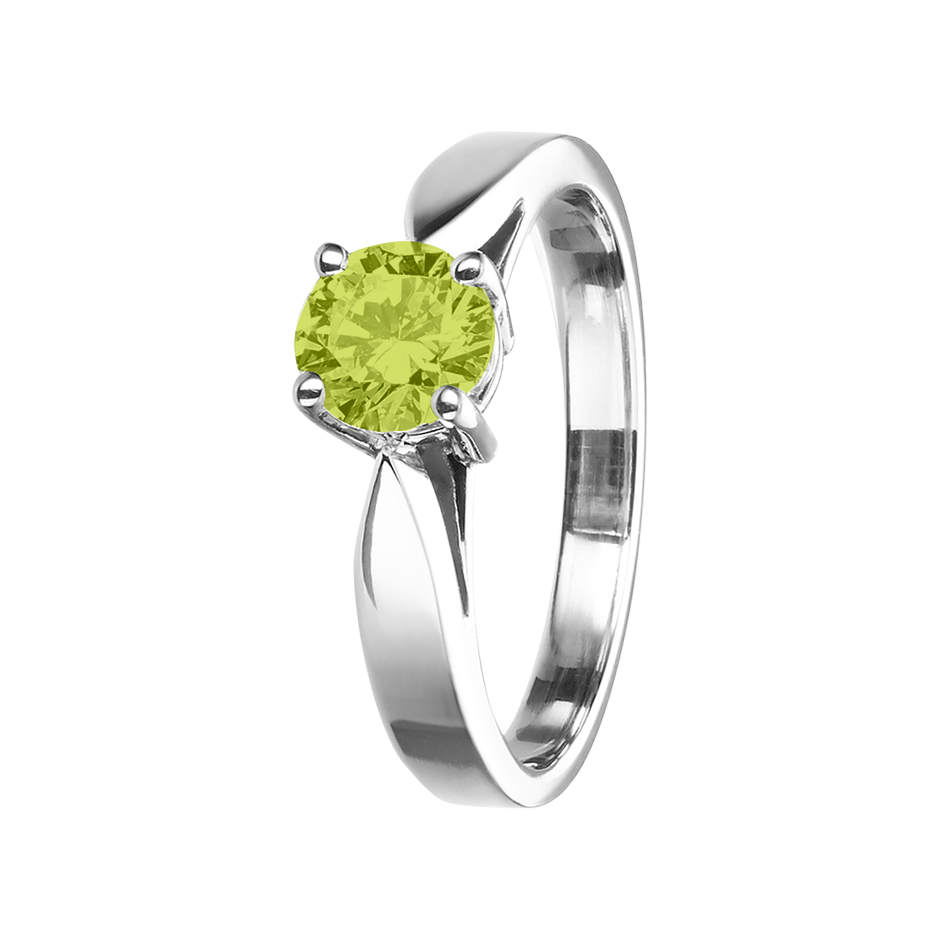 Vancouver Peridot green in White Gold