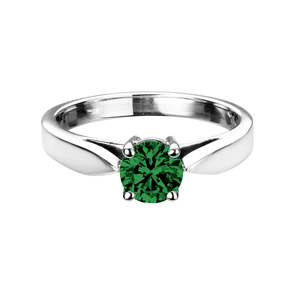 Vancouver Tourmaline green in White Gold