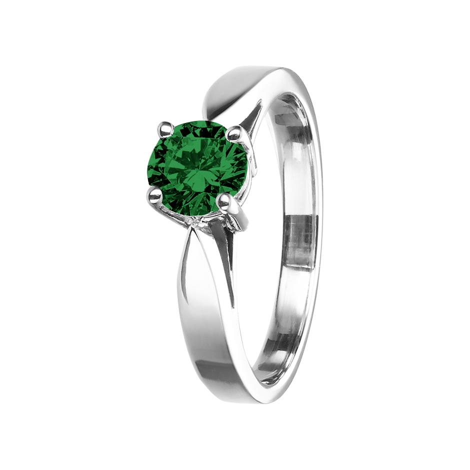 Vancouver Tourmaline green in White Gold